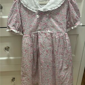 Floral Pink and White Kids Dress
